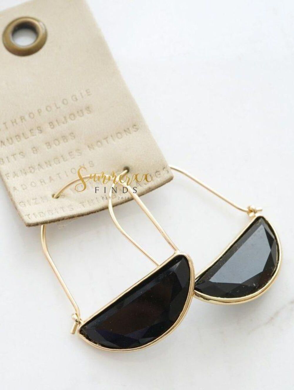 Anthropologie Crescent Hoop Earrings